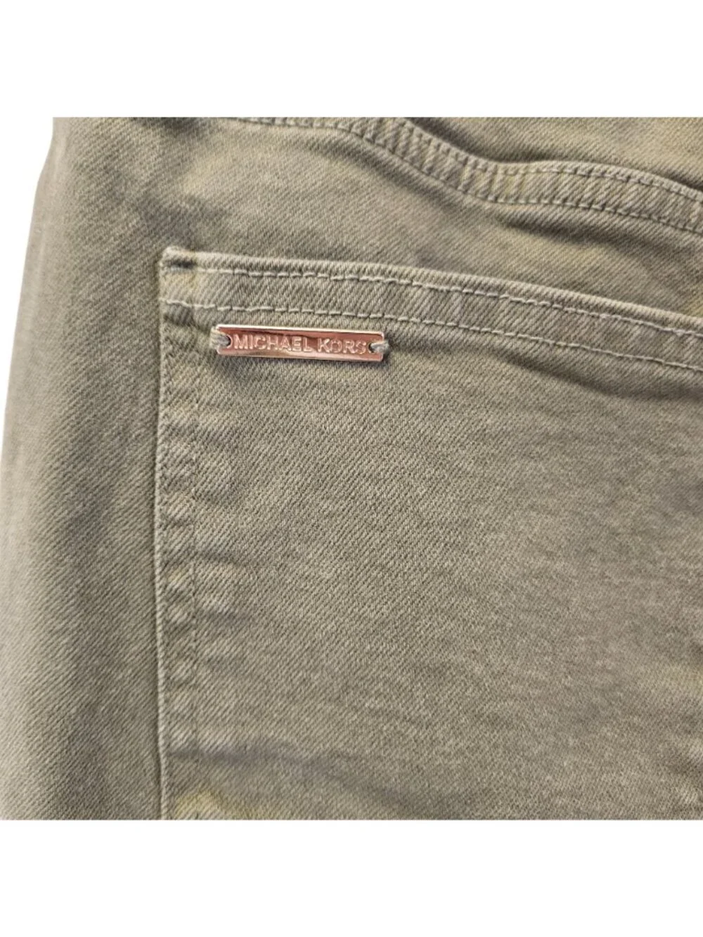 Michael Kors Selma Cropped Flare High Rise Raw Hem Jeans Size 12